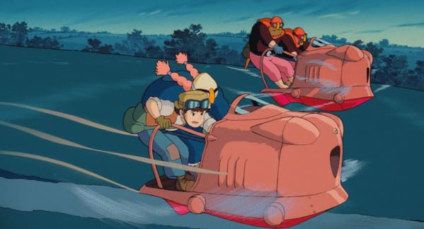 ドーラ達とシータを助けに行くパズー© 1986 Studio Ghibli